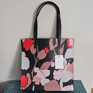 Ted Baker Black and Pink Floral Tote